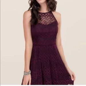 As U Wish Purple Lace Halter Dress
